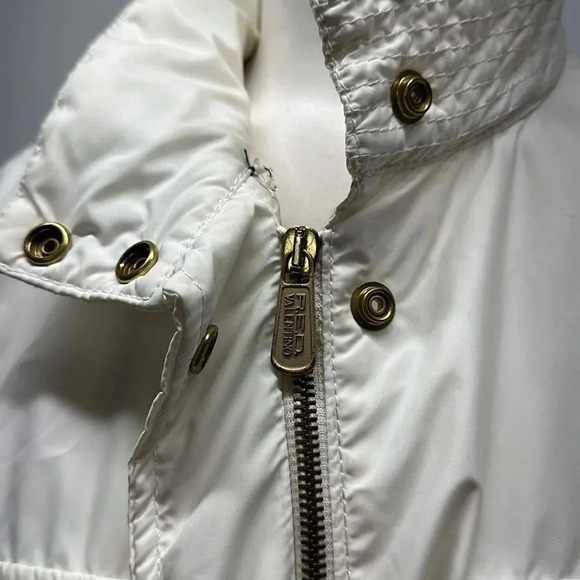Red Valentino Puffer Jacket Trench Long Coat Full Zip Ivory Women's Size 44 US 6 - Picture 6 of 16